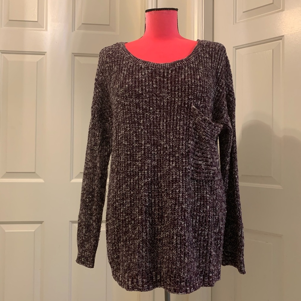 Garage chunky knit sweater w/large chest pocket